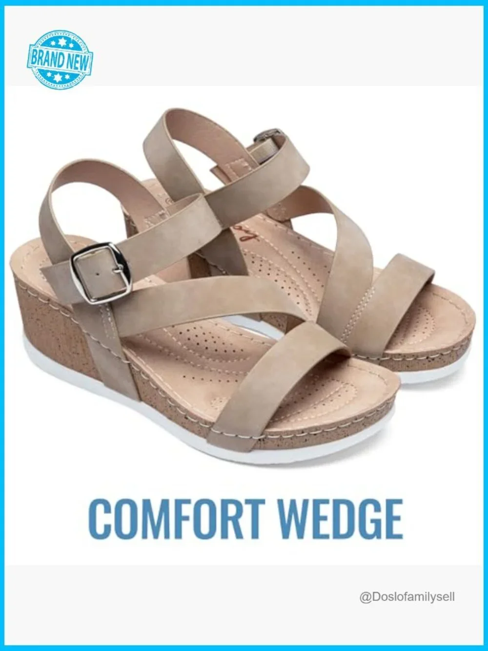 Platform Wedge Sandals Comfortable Open Toe Ankle Strap Summer Walking Shoes